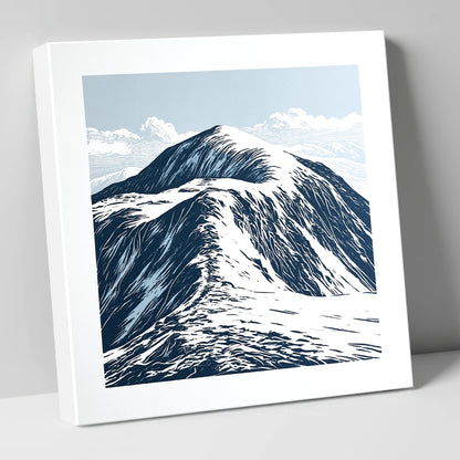Graphic Snow on Helvellyn Ridge lake district fell canvas wall art