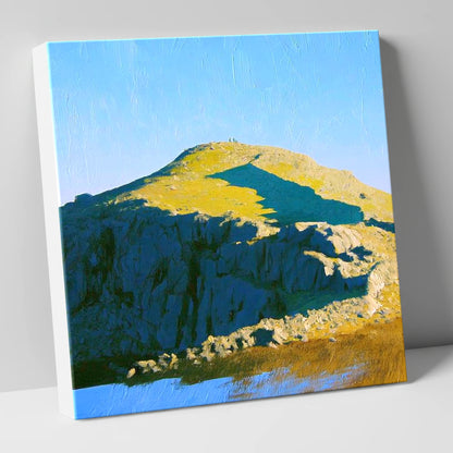 Sunlit Crags on Sergeant Man lake district fell canvas wall art