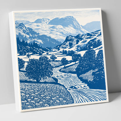 Cobalt Blue Eskdale Valley lake district valley canvas wall art