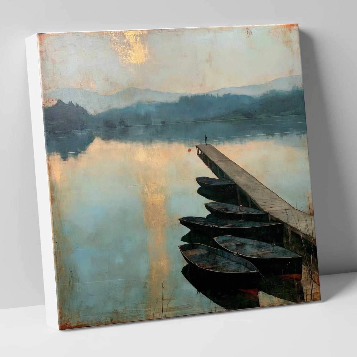 Windermere Jetty in Golden Light lake district lake canvas wall art