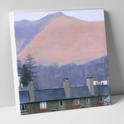Skiddaw over Keswick at Dusk lake district village canvas wall art