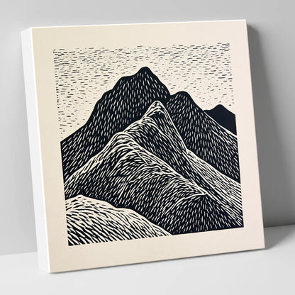 Bold Graphic Bowfell Peak lake district fell canvas wall art