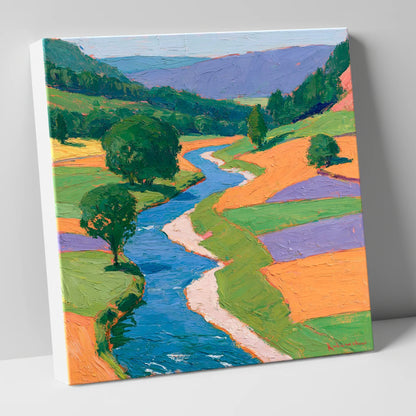 Electric Blue Winding River Valley lake district waterfall canvas wall art