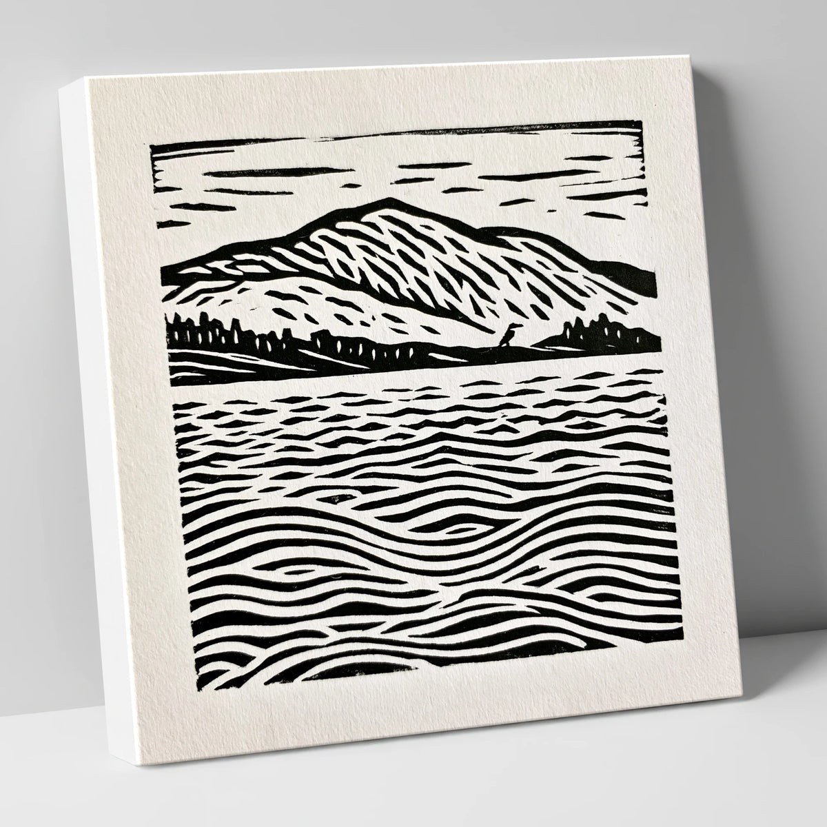 Coniston Water Monochrome Waves lake district lake canvas wall art