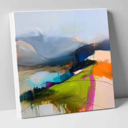 Vibrant Fell Summit View lake district fell canvas wall art
