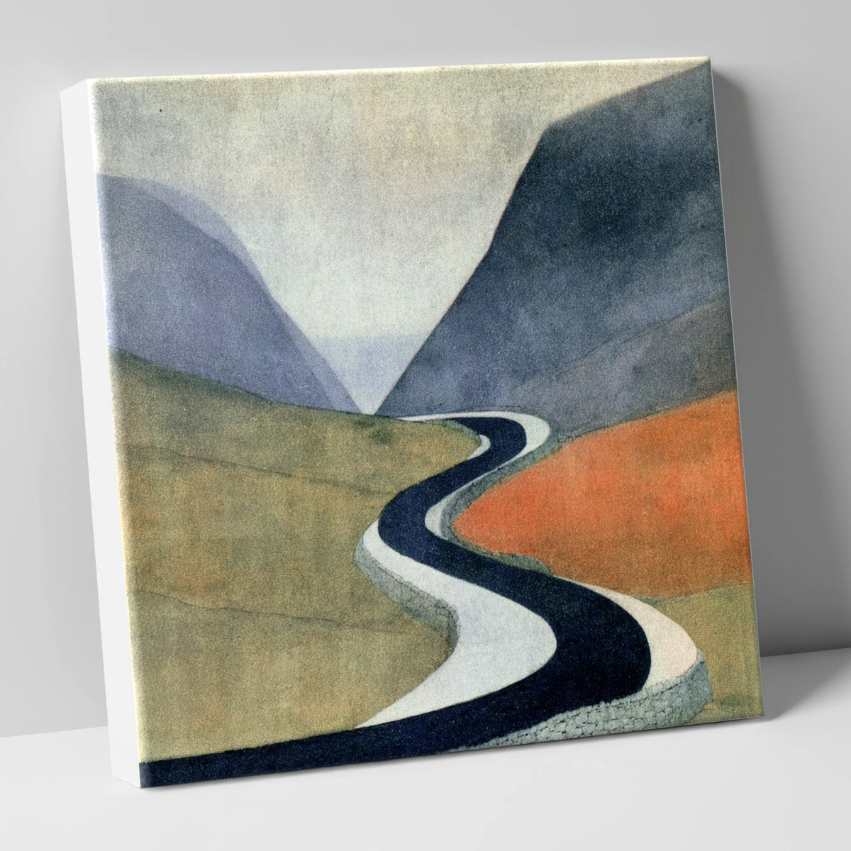 Sweeping Mountain Pass Road lake district valley canvas wall art