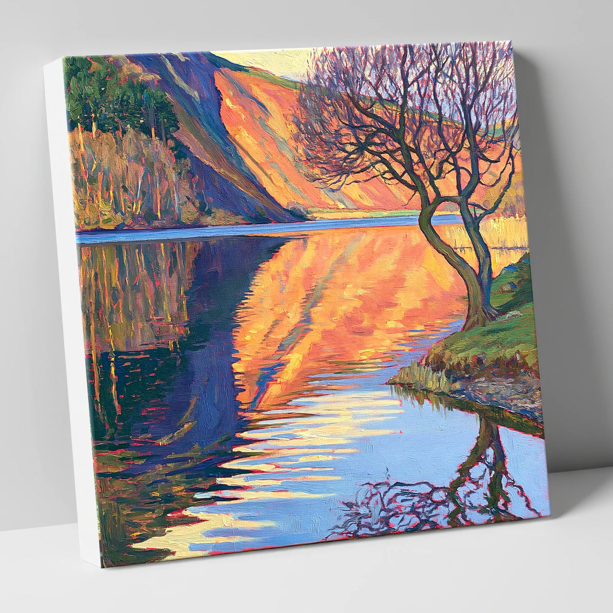 Vibrant Bassenthwaite Lake Reflections lake district lake canvas wall art
