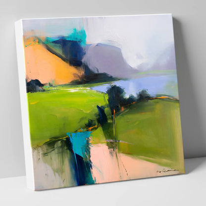 Vivid Green Valley Between Fells lake district valley canvas wall art