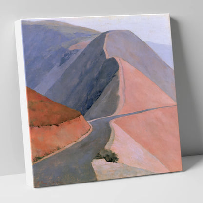 Winding Mountain Pass in Pastel lake district valley canvas wall art