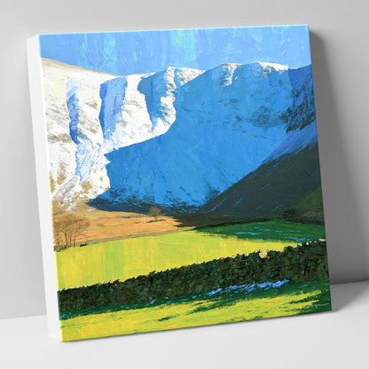 Bannerdale Crags Winter Sunlight lake district fell canvas wall art