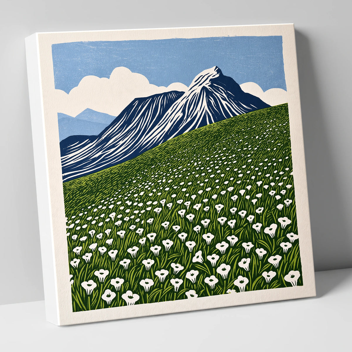 Blencathra and White Fellside Blooms lake district fell canvas wall art