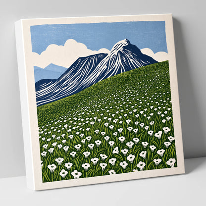 Blencathra and White Fellside Blooms lake district fell canvas wall art