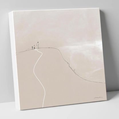 Walkers on a Winding Fell Path lake district walking canvas wall art