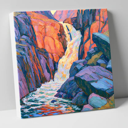 Vibrant Lake District Waterfall Cascade lake district waterfall canvas wall art