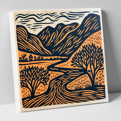 Rhythmic Borrowdale River Valley lake district valley canvas wall art