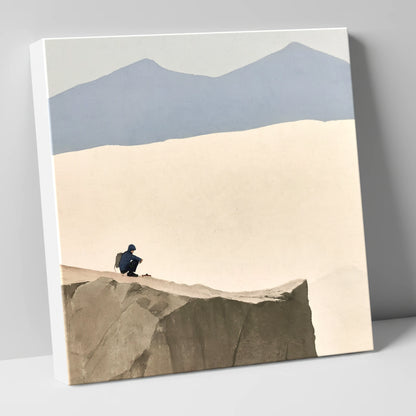 Crouched Walker on Blencathra Edge lake district fell canvas wall art