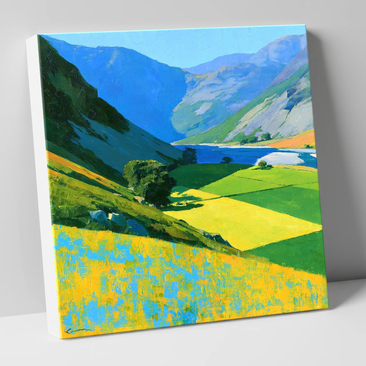 Vibrant Fields of the Buttermere Valley lake district valley canvas wall art
