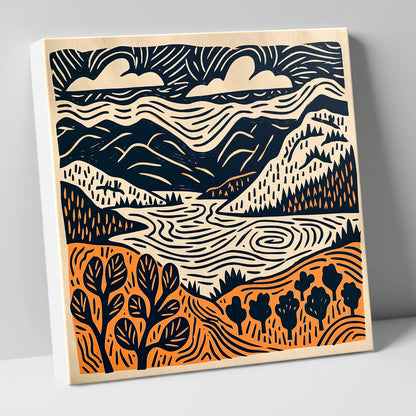 Winding Lake and Terracotta Fells lake district lake canvas wall art