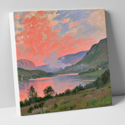 Coral Sunset Over The Lake lake district lake canvas wall art