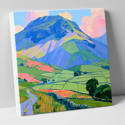 Great Gable Above Vibrant Pastures lake district fell canvas wall art