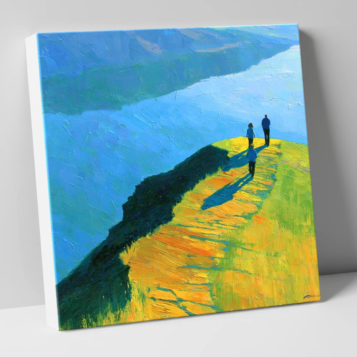 Radiant Ridge Walk Overlooking Blue Lake lake district fell canvas wall art