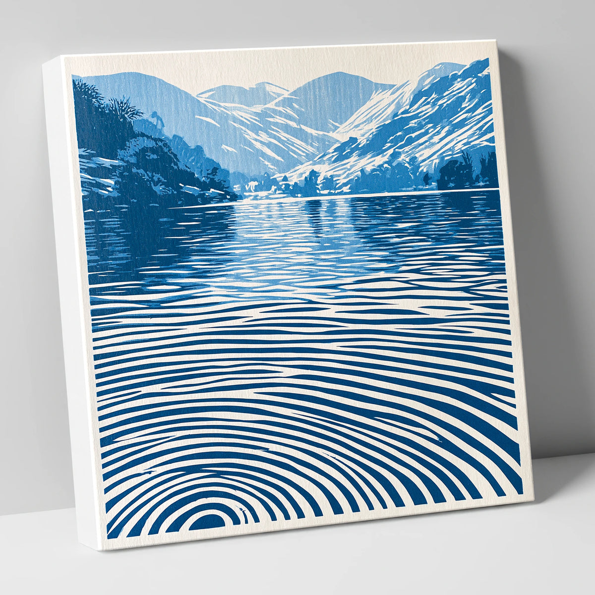 Cobalt Ripples on Dawn Lake lake district lake canvas wall art