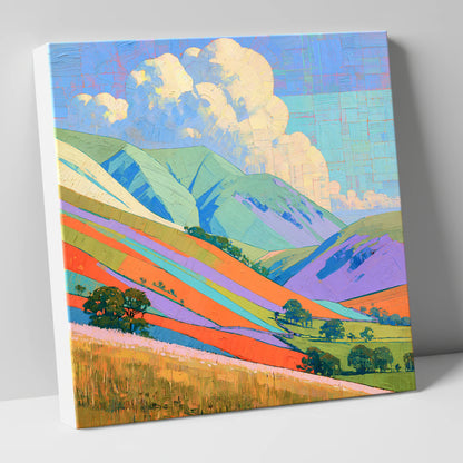 Vivid Colours on Rolling Fells lake district fell canvas wall art