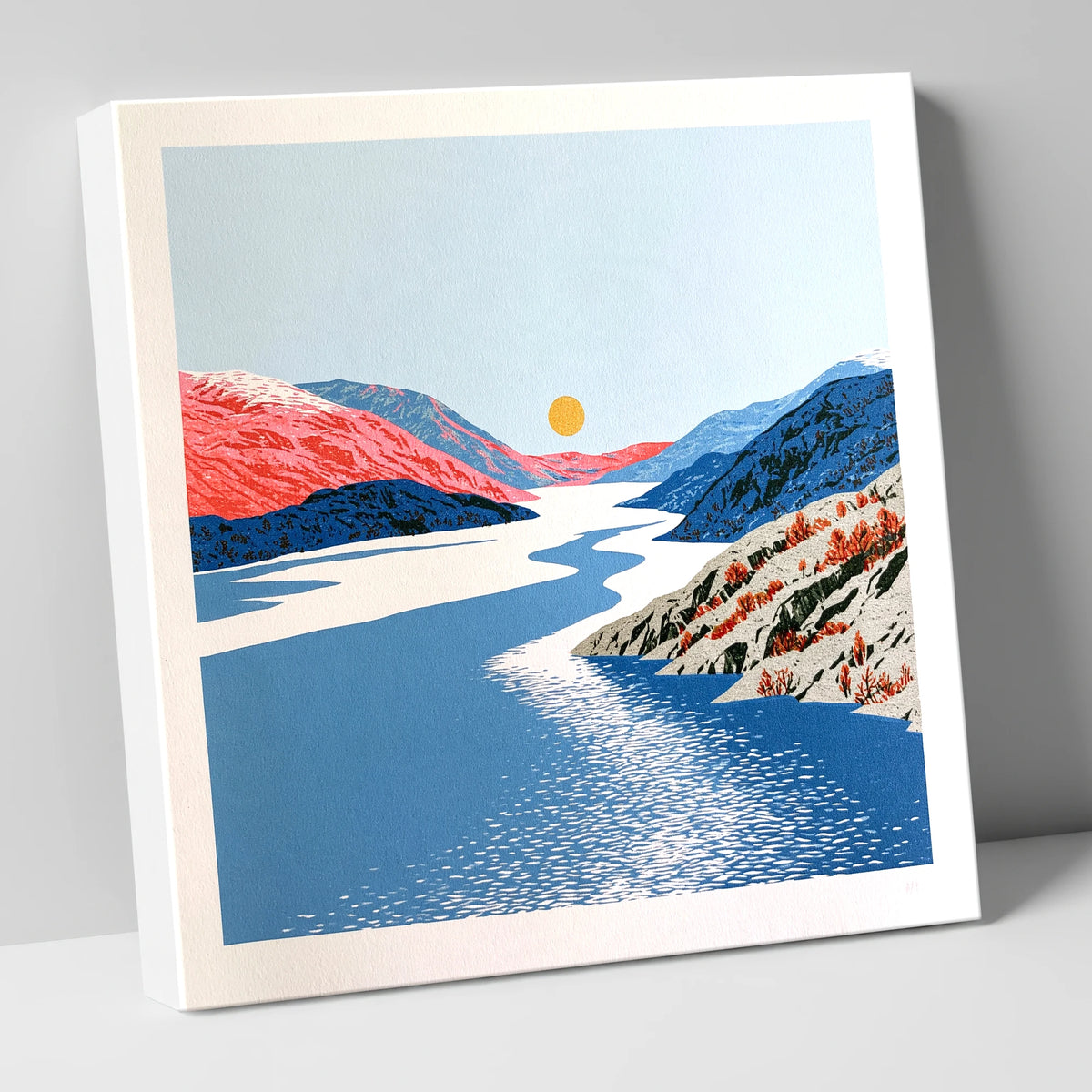 Ennerdale Valley and Golden Sun lake district valley canvas wall art