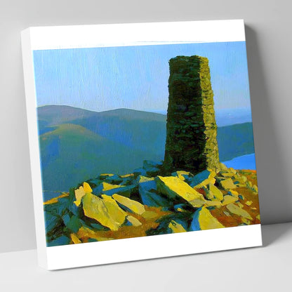 Sunlit Beacon on Thornthwaite Crag lake district fell canvas wall art