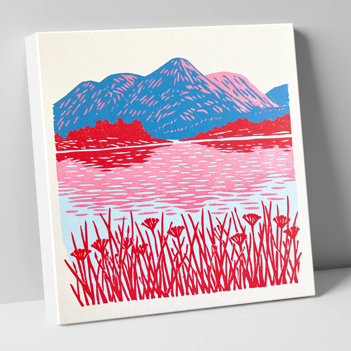 Vibrant Lake And Cobalt Fells lake district lake canvas wall art