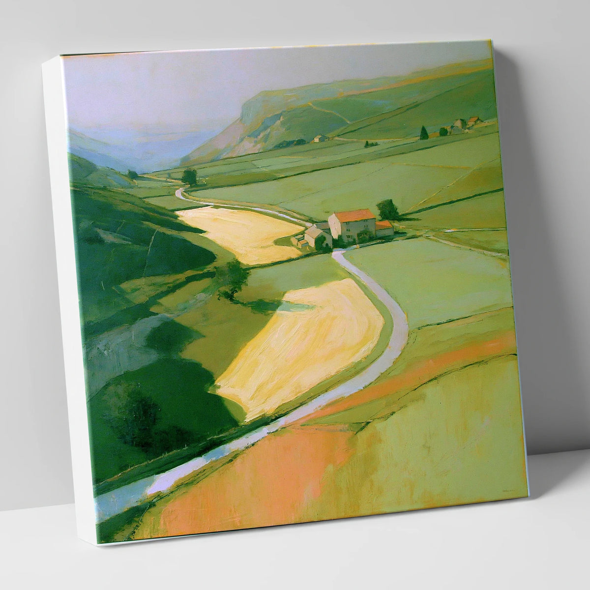 Valley Farm in Golden Light lake district valley canvas wall art