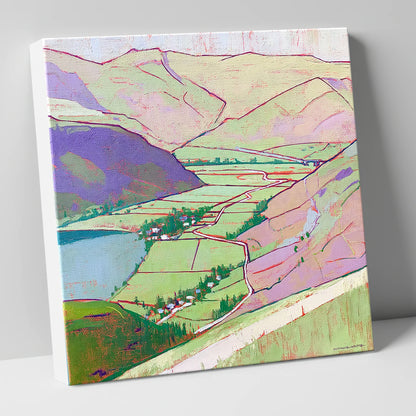 Vibrant Patterdale From Place Fell lake district village canvas wall art
