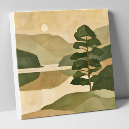 Still Lake and Pine at Dawn lake district lake canvas wall art