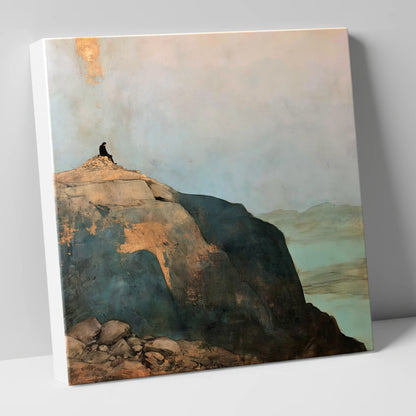 Silhouette on Scafell Pike Summit lake district fell canvas wall art