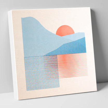 Geometric Still Lake Dawn lake district lake canvas wall art