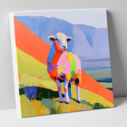 Vivid Herdwick on the Fells lake district wildlife canvas wall art