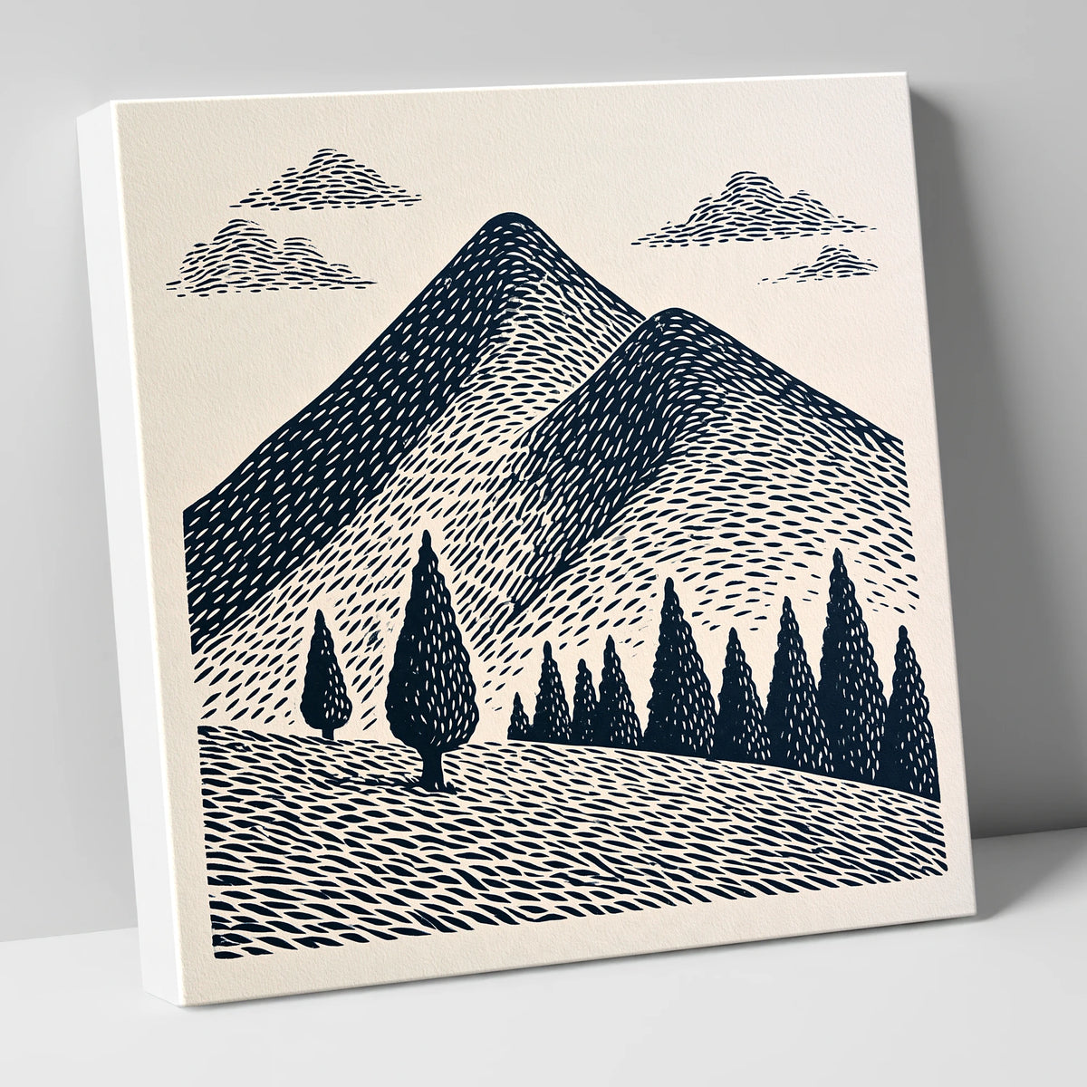 Midnight Blue Blencathra Peaks lake district fell canvas wall art