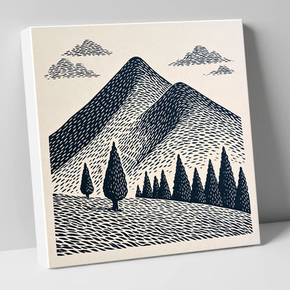 Midnight Blue Blencathra Peaks lake district fell canvas wall art