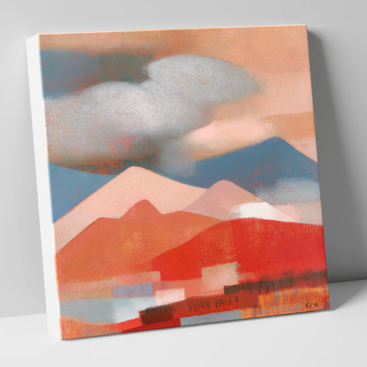Terracotta Fells Beneath Storm Clouds lake district sky canvas wall art