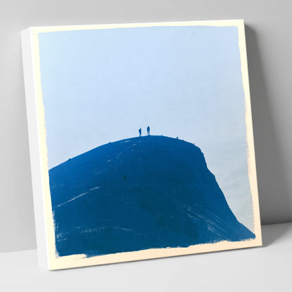 Hikers on a Blue Fell Top lake district fell canvas wall art