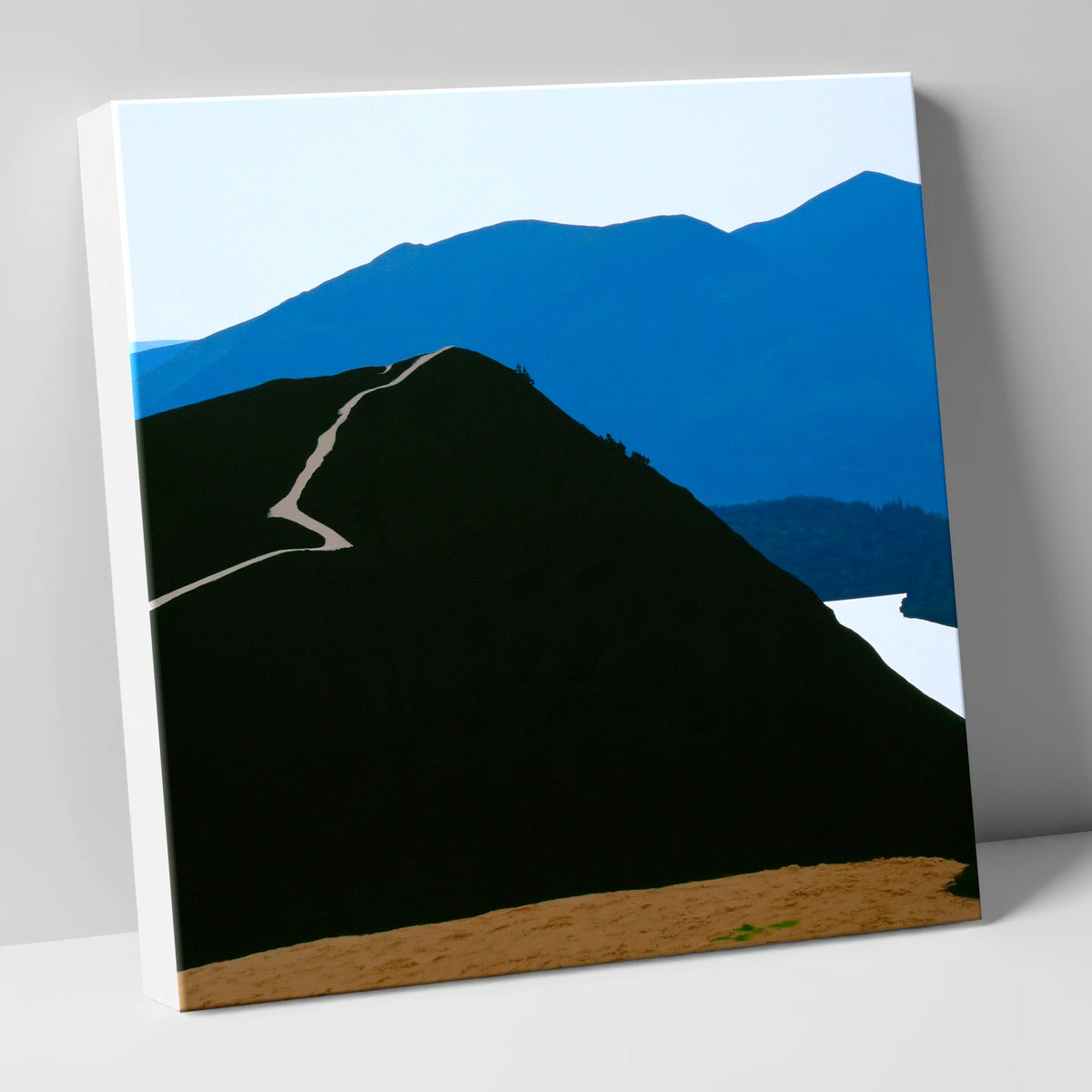 Cat Bells Path In Midnight Blue lake district fell canvas wall art