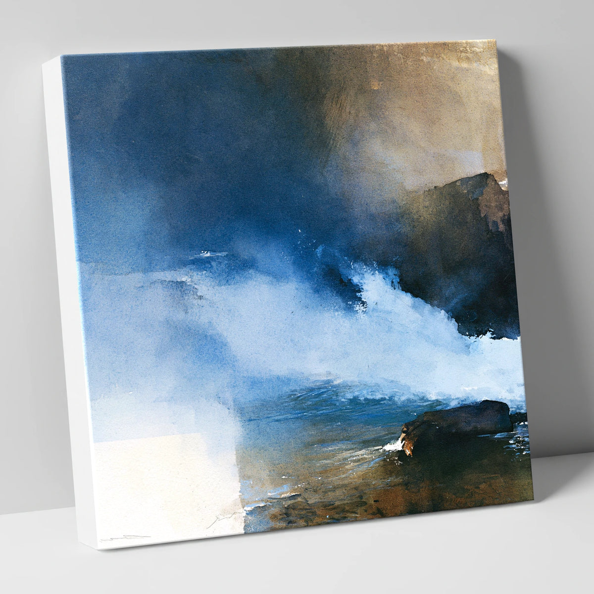 Stormy Blue Fellside Beck lake district waterfall canvas wall art