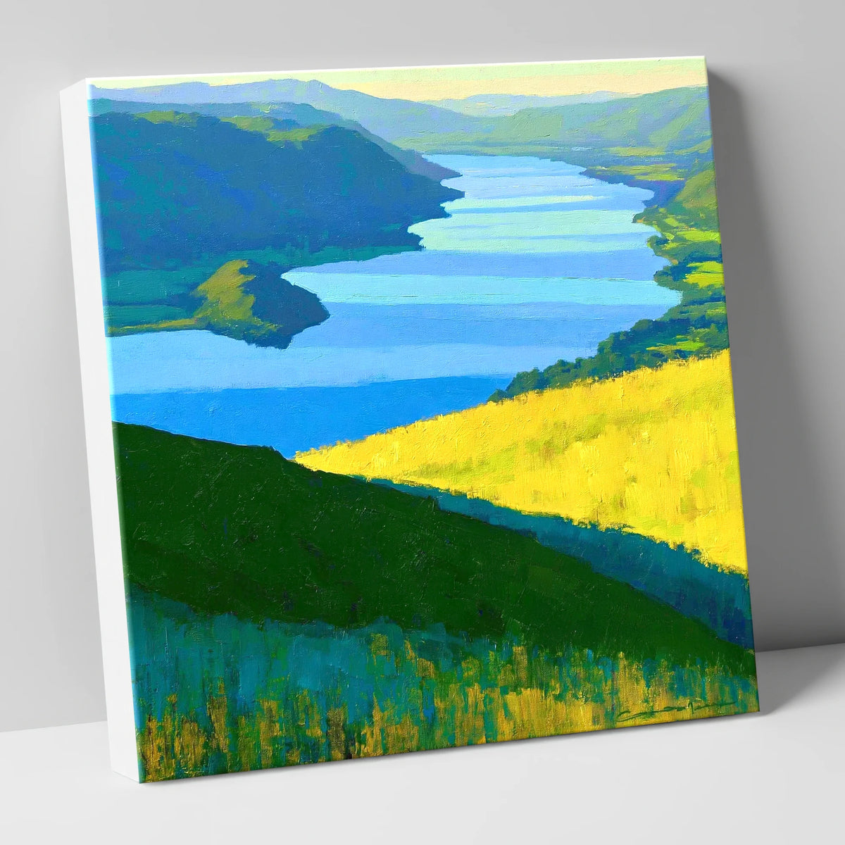 Bold Yellow Fells Above Ullswater lake district lake canvas wall art