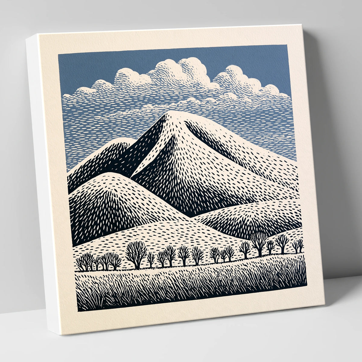 Skiddaw Mountain Beneath Patterned Clouds lake district fell canvas wall art
