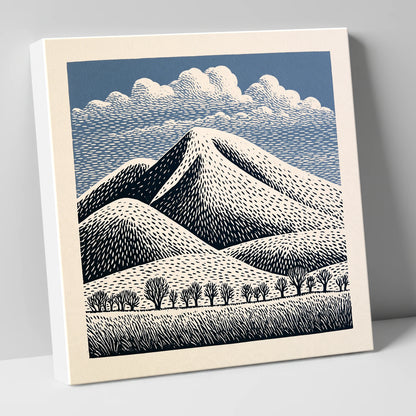Skiddaw Mountain Beneath Patterned Clouds lake district fell canvas wall art