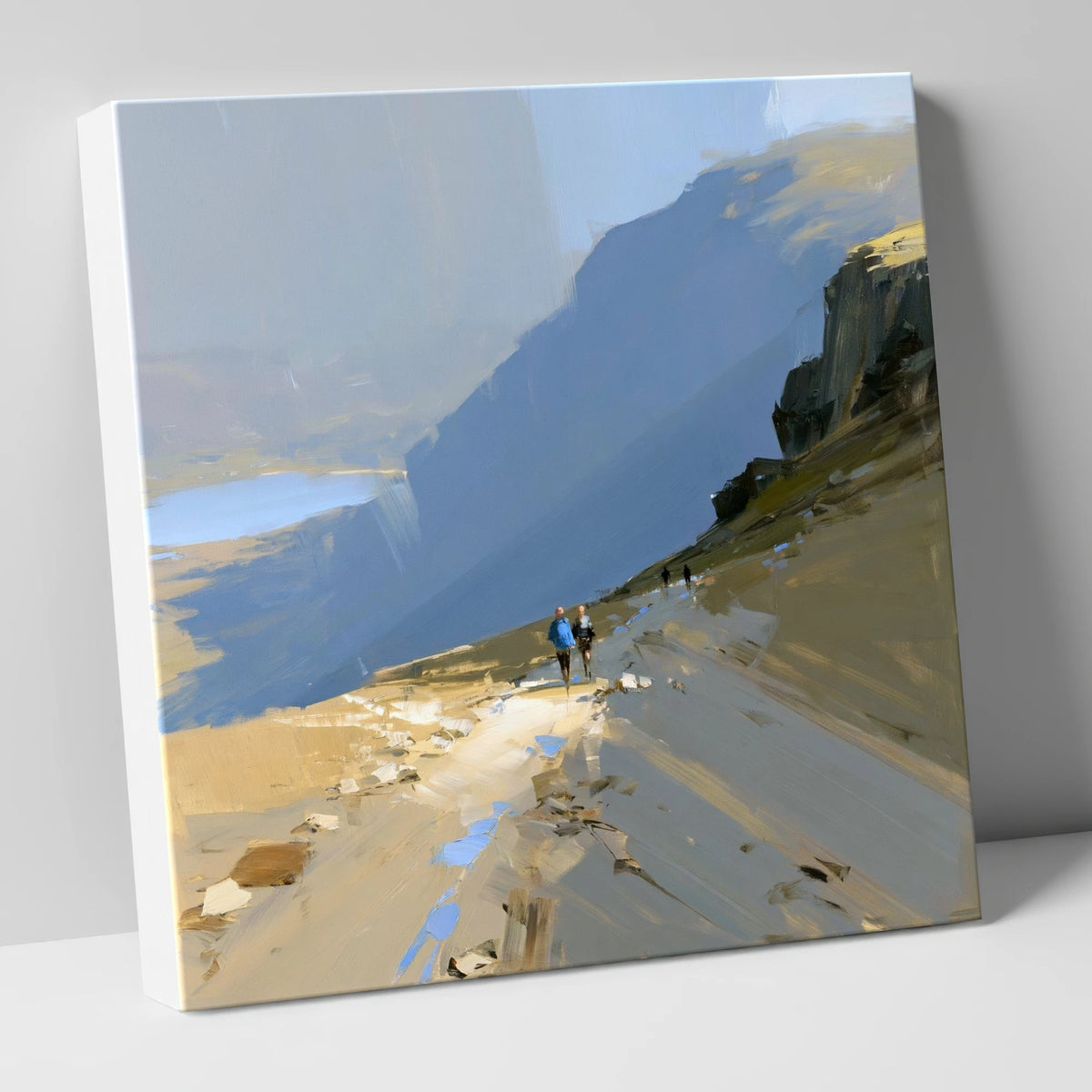 Fell Walkers on a High Path lake district walking canvas wall art