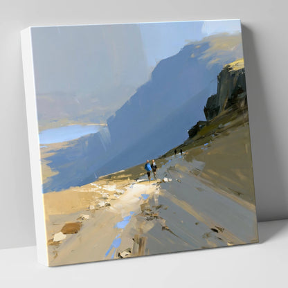 Fell Walkers on a High Path lake district walking canvas wall art