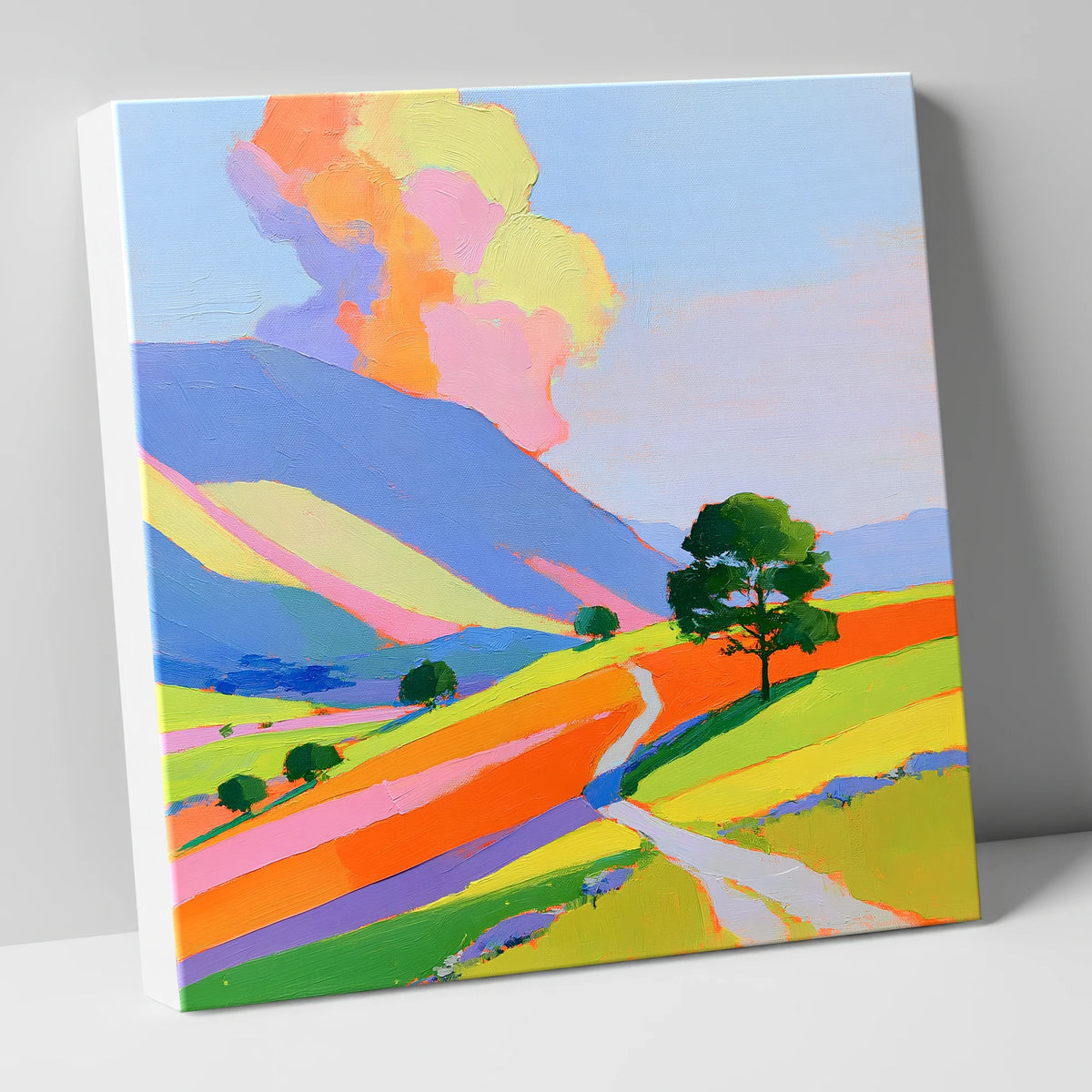 Winding Path Through Colourful Fells lake district fell canvas wall art