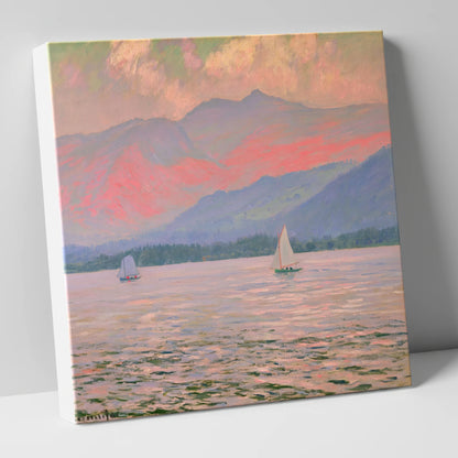 Windermere Sailboats In Rose Light lake district lake canvas wall art