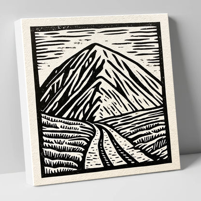 Bold Monochrome Blencathra Peak lake district fell canvas wall art